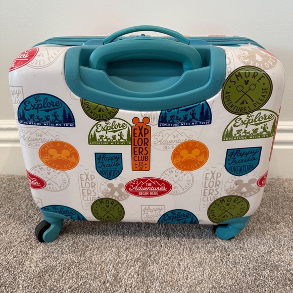 Discontinued Disney "Go Explore" Mickey Small Rolling Luggage For Kids - Picture 4 of 9